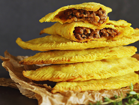 A stack of Jamaican beef patties