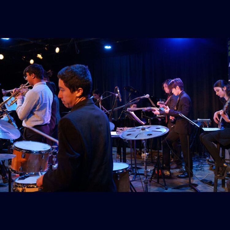 Members of the San Jose Jazz High School All Stars performing on stage