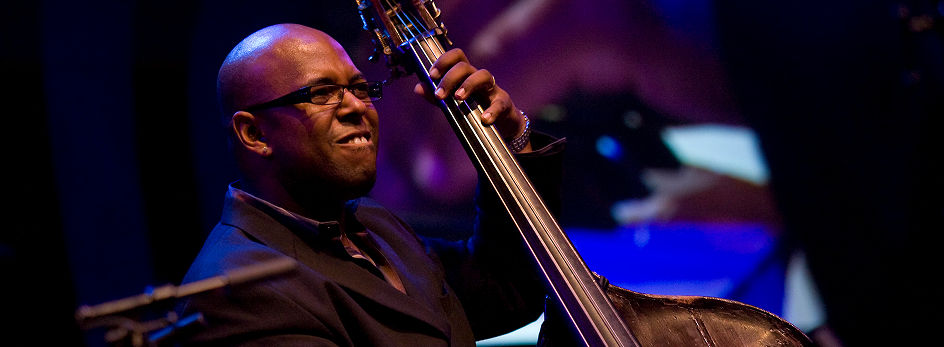 Christian McBride playing bass on stage