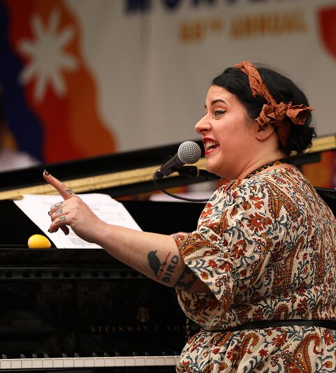 Davina The Vagabonds performing on stage