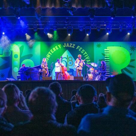 A stage with musicians on it