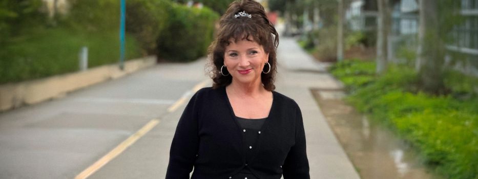 A woman standing in a street