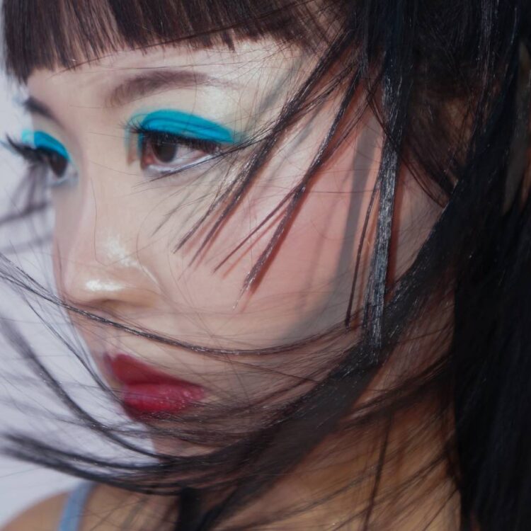 A woman looking left