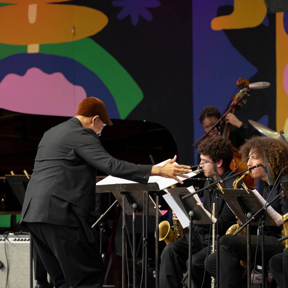 A group of musicians on stage