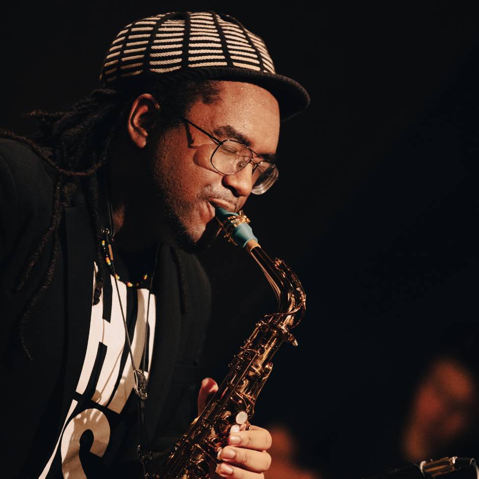 A man with a saxophone