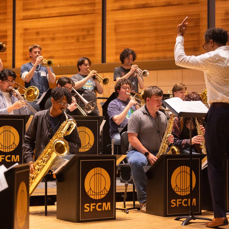 A Big Band rehearsing